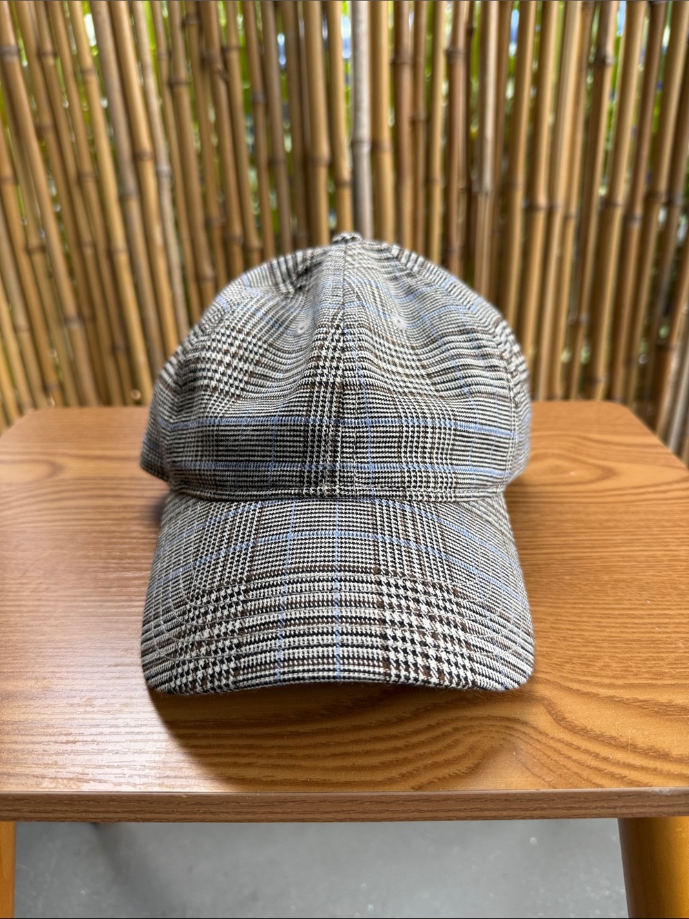 Madewell Black and White Glen Plaid Baseball Cap